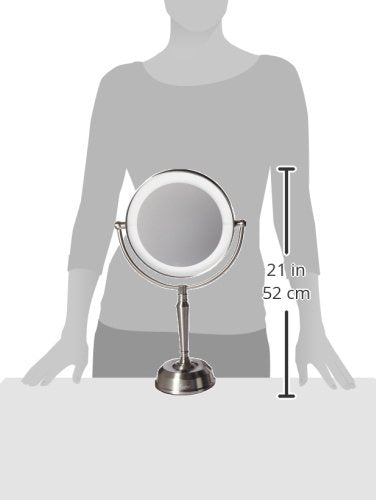 Zadro 11" Rechargeable LED Lighted Makeup Mirror with Magnification 10X/1X Tall 19" Desk Mirror with Lights USB Charging Port