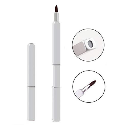 Exquisite Professional Lip Brush Applicators-Retractable Lipstick Brushes- Lipstick Gloss Makeup Brush Tool For Women and Girls (Silver)