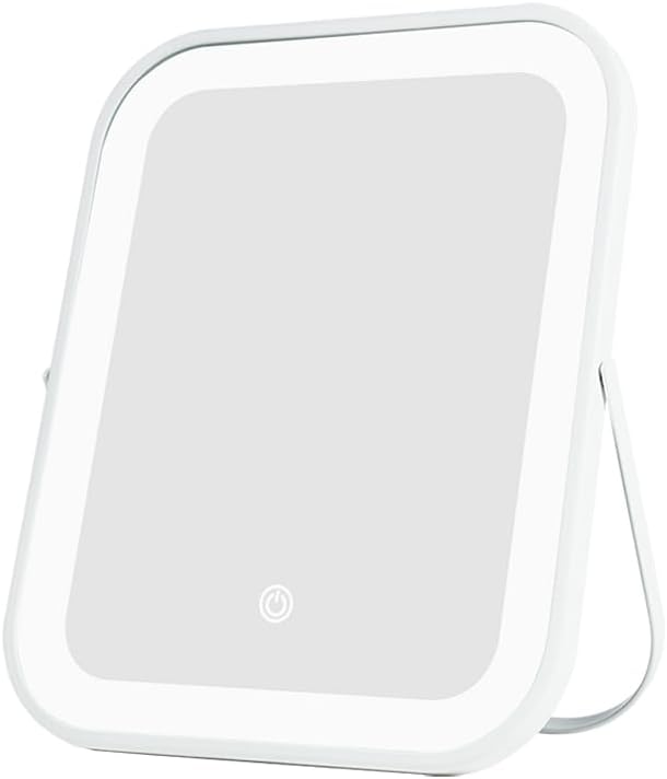 Lighted Makeup Mirror, Rechargeable Vanity Mirror with Lights 10''x8'' Makeup Mirror with Lights,Light up Mirror Touch Screen with 3-Color Lighting,for Women Gift,Travel Essentials