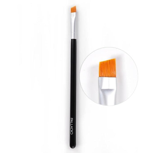 Palladio Angle Liner Brush, Tapered Makeup Brush, Precise Definition, Short, Stiff Brush, Perfect Detail, Flawless Straight Lines, Smooth Finish, Synthetic Natural Bristles, Comfortable Grip