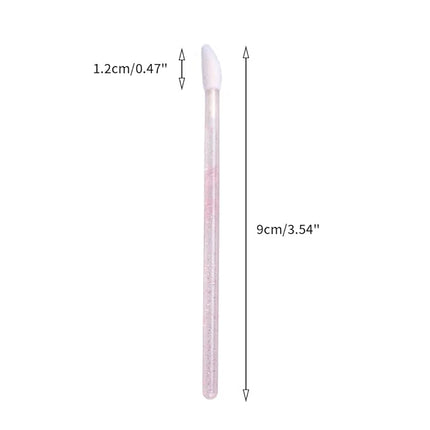 G2PLUS 100PCS Glitter Crystal Lip Brush, Disposable Lip Brushes, Lip Gloss Applicators,Lip Gloss Wands Applicator Perfect Makeup Tool Kits (Pink)