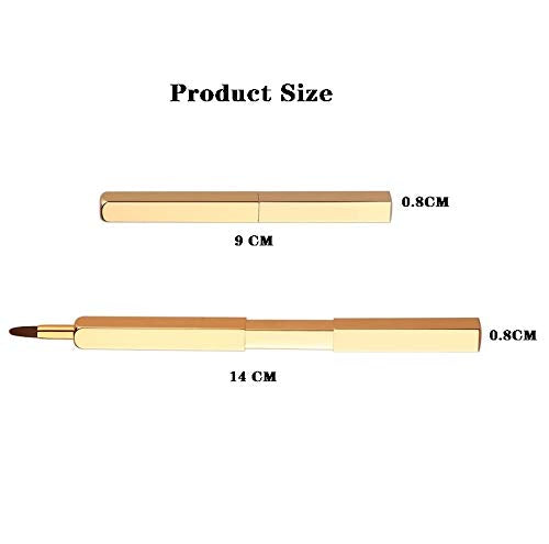 Exquisite Professional Lip Brush Applicators-Retractable Lipstick Brushes- Lipstick Gloss Makeup Brush Tool For Women and Girls (Bright Gold)