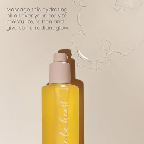 de la heart Golden Body Oil 3.4 fl oz | Nourishing Lightweight Body Moisturizer for Radiant, Silky Skin | Fast-Absorbing Natural Oil Blend with Subtle Glow | Hydration & Softness for All Skin Types
