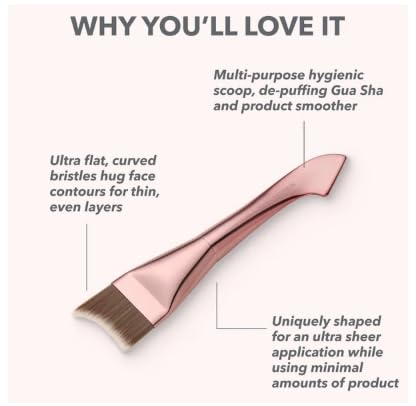 Luxury Sheer Beauty Ultra Thin Foundation Brush for Liquid Makeup & Applicator, Tinted Moisturizer, Tinted Sunscreen, Tinted Serum or Oil Limits Gives a Flawless Natural Looking Finish