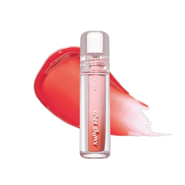 ETUDE Over Glowy Tint #2 Peach Sugar | Non-Sticky Vegan Lip Tint | Moisturized & Long-lasting Lip Gloss | Daily Lip stain for Dry Lips K-beauty