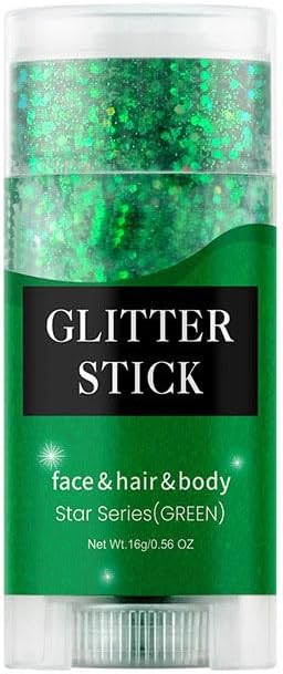 Green Body Glitter Stick,Holographic Sequins Paint Sparkling Face Glitter for Women Face/Body/Hair/Eyes/Lip Glitter Makeup.