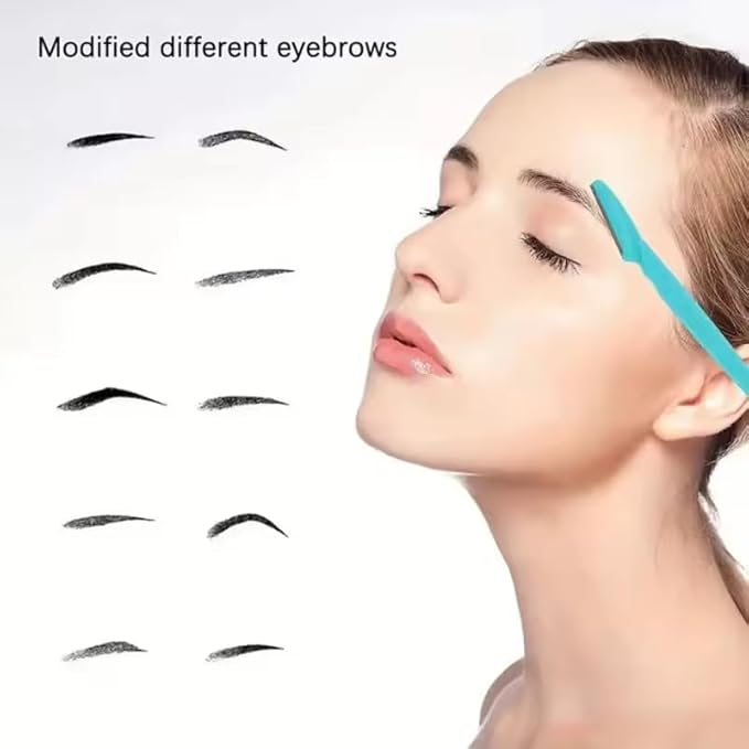 5Pcs Eyebrow Razors for Women and Men, Facial Eye Brow Trimmer, Hair Removal Shaver Safe Blades Trimming Makeup Tool(Random Color)