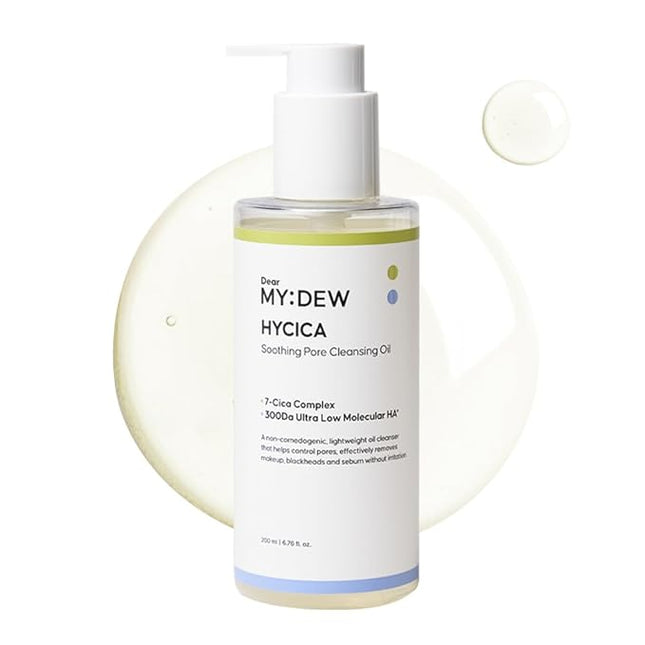 HYCICA Soothing Pore Cleansing Oil | Non-Comedogenic Makeup Blackhead Remover for Sensitive Skin with 7 CICA & 10 HA, Deep Pore Cleanser, Double Cleansing, Korean Skincare, 6.76 fl oz