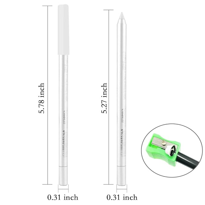 Kaely Gel Eyeliner Pencil for Women, White Eye Liner Waterproof Smudge Proof with Sharpener, Waterline Eye Makeup Liners, delineador de ojos contra el agua, Vegan & Cruelty-Free, 22