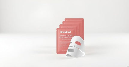 Brandroid Skin Clearing Collagen Face Mask - Deep Cleaing Facial Mask for Wrinkles & Elasticity, Anti-Aging Korean Skincare, Pimple cleansing Sleeping Mask with Hyaluronic Acid & Peptides, 4-Pack