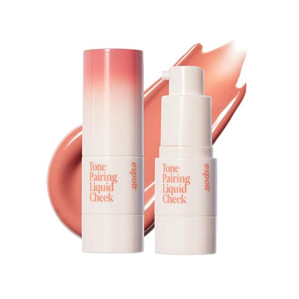 Espoir Tone-Pairing Liquid Blush #4 Persimmon | Moisturizing Formula for Dewy Cheeks, Color-Lasting Technology for Longevity, Watercolor-like Subtle Shades, Glow & Radiant Korean Makeup