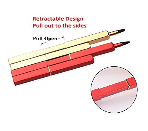 Exquisite Professional Lip Brush Applicators-Retractable Lipstick Brushes- Lipstick Gloss Makeup Brush Tool For Women and Girls (Red)