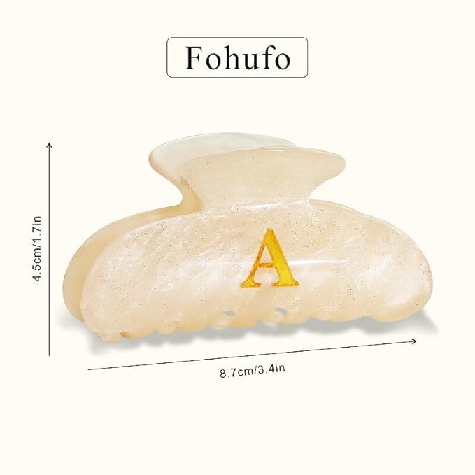 Acrylic Letter Hair Clips for Women - Monogram Hair Claw Alphabet Large Hair Clip, Fashion Glitter Claw Clips Elegant And Durable Hair Accessory, Letter R