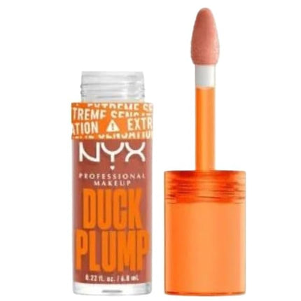 NYX PROFESSIONAL MAKEUP Duck Plump High Pigment Lip Gloss, Lip Plumper Gloss with Spicy Ginger - Apri-caught