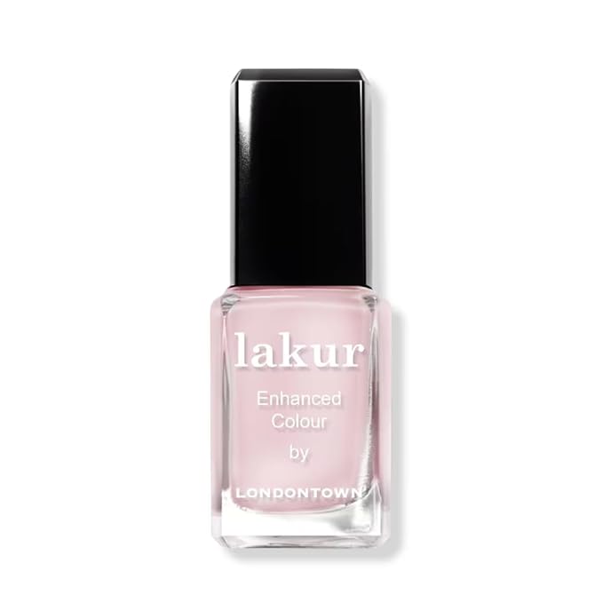 LONDONTOWN lakur Nail Polish - Chip-Resistant, Non-Toxic, Conditions & Hydrates Nails | Glossy Pastel Powder Pink, Macaroon at Noon, .40 fl oz