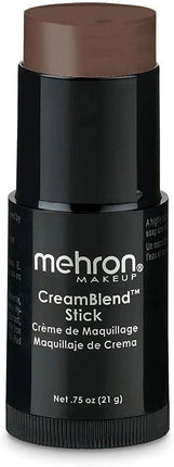 Mehron Makeup CreamBlend Stick | Face Paint, Body Paint, & Foundation Cream Makeup | Body Paint Stick Perfect for Halloween .75 oz (21 g) (Ebony)