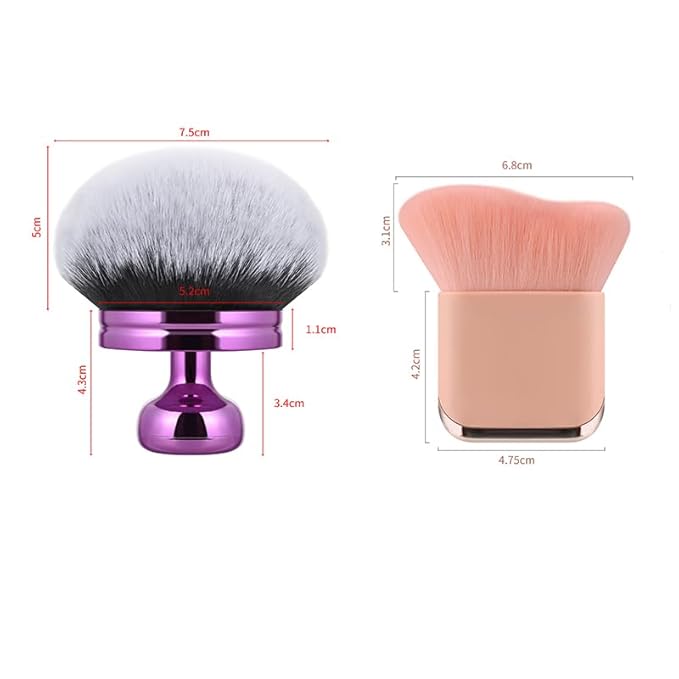 Blend & Blur Extra Large Beauty Soft Body Makeup Brush,Face Self Tanner 2 Pack—Wide Round Head Kabuki Brush Tanning Applicator Set, Powder,Professional Leg Makeup Tool with Drawstring Bag