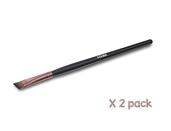 OWLFAVO Makeup Angle Eyeliner Kabuki Brush 2 Pcs - Portable Eye Powder Foundation Brush, Beauty Cosmetic Tool for Professional and Travel, Pack of 2