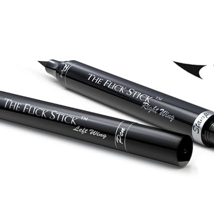 The Flick Stick Winged Eyeliner Stamp For Quick and Easy Cat Eye Makeup, SmudgeProof & Waterpoof Eye Liner Cat Eye Stencil Makeup Tool, Wingliner, Liquid Eyeliner Pens (8mm Mini, Midnight Black)