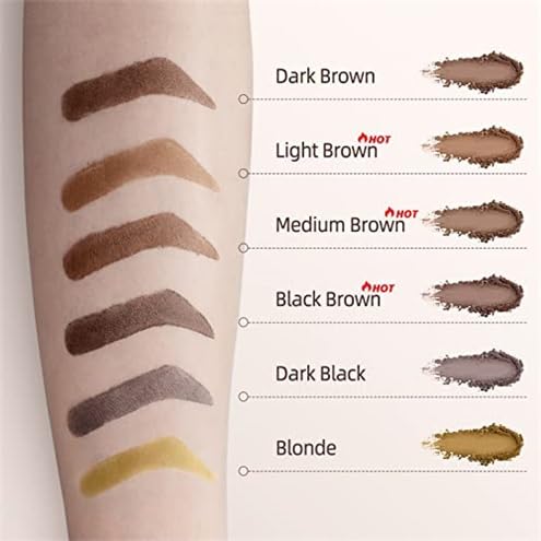 Eyebrow Stamp Stencil Kit - Eye Brow Stencil Kits with Eyebrow Blush, Long-lasting Waterproof & Smudge-Proof Eyebrow Shaping Kit with 24 Reusable Eyebrow Stencils for Perfect Brow (Dark Black)