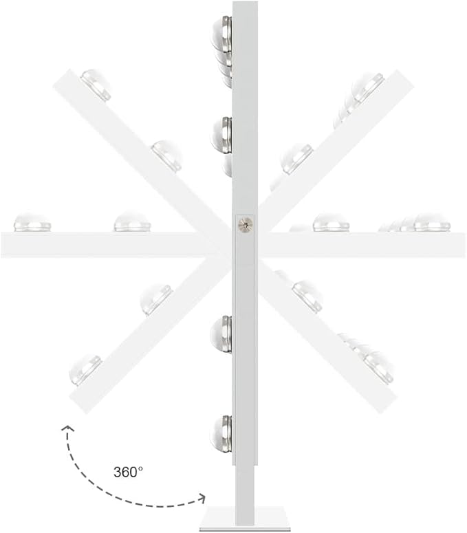 FENCHILIN Lighted Makeup Mirror Hollywood Mirror Vanity Makeup Mirror with Light Smart Touch Control 3Colors Dimmable Light Detachable 10X Magnification 360°Rotation(White)