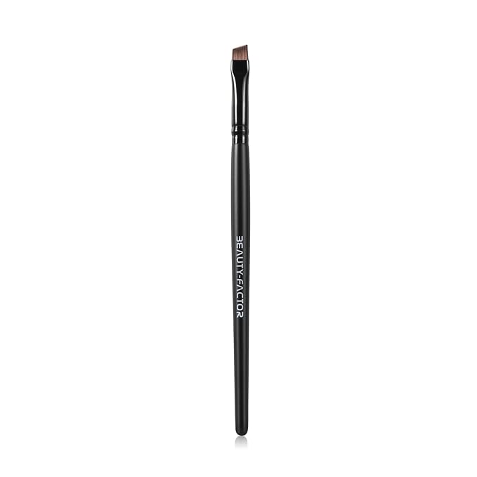 Angled Eyeliner Brush - Precision Ultral Thin Angle Eye Liner Brushes Fine Point with Flat Synthetic Bristles for Brow Powder, Smooth Gel, Cream, or Liquid for Creating Sharp Lines, Detailed Eye Looks