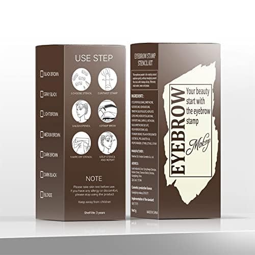 Eyebrow Stamp and Eyebrow Stencil Kit, Eye Brow Stencil Kit for Beginners 24 Reusable and Washable Eyebrow Shaping Kit, Brow Stencil and Stamp Kit Smudge-Proof & Long-Lasting (Light Brown)