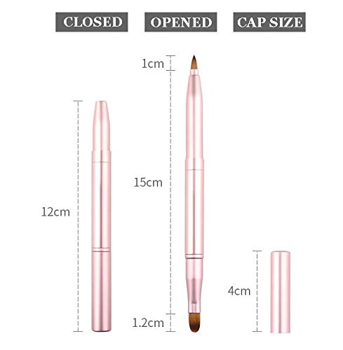 Exquisite Professional Lip Brush Applicators-Retractable Lipstick Brushes- Lipstick Gloss Makeup Brush Tool For Women and Girls (Two-Head)