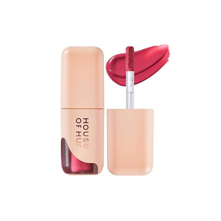 House of Hur Glowy Ampoule Tint with Honey & Vitamins | Hydrating & Vibrant Lip Color (4 Colors) - Deep Rose