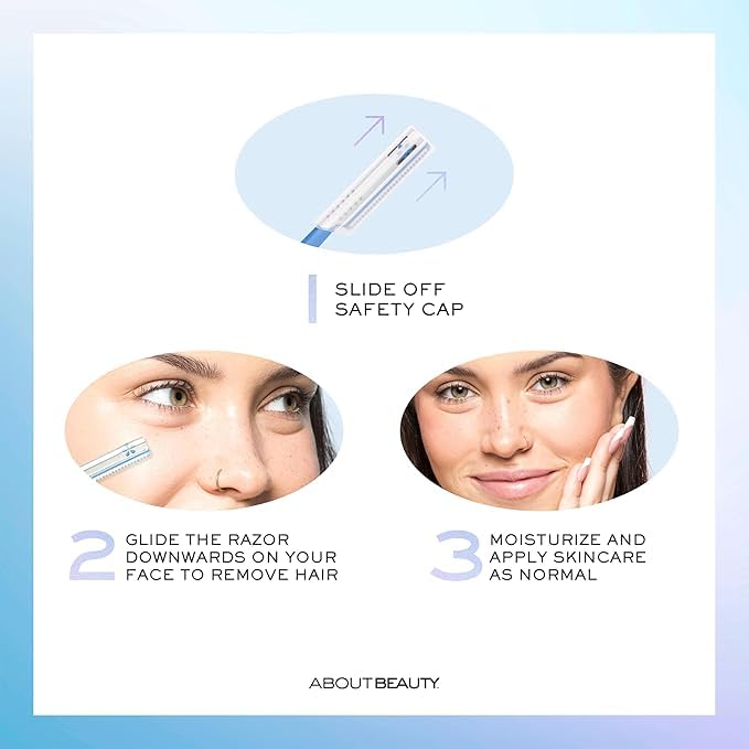 About Face Pro-Premium Facial Razors - 5 Beauty Groomers for Hair Removal, Ideal for Shaving, Exfoliating and Brow Shaping, Japanese Stainless Steel Gently Removes Facial Hair
