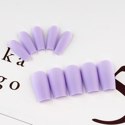 Matte Lilac Press on Nails Long Square, KXAMELIE Medium Coffin Nails Press ons Long Glue on Nails Natural Thick Fake Long Nails Acrylic Nails Reusable 24 Fake Nails Solid Color False Nails for Women