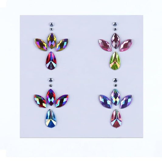 Facial Jewels Stickers, Makeup Accessories, Reusable Rhinestone Gems for Face Decoration, Stage Makeup, Party Glam (Face Gems(027))