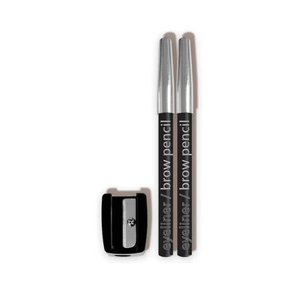 L.A. COLORS Eyeliner/Brow Pencils w/Sharpener (carded), Black CBPN222A