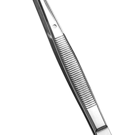 Stainless Steel Tweezers, with Curved Serrated Tip Multipurpose Sewing Machine Tweezers Forceps for Craft Repairing