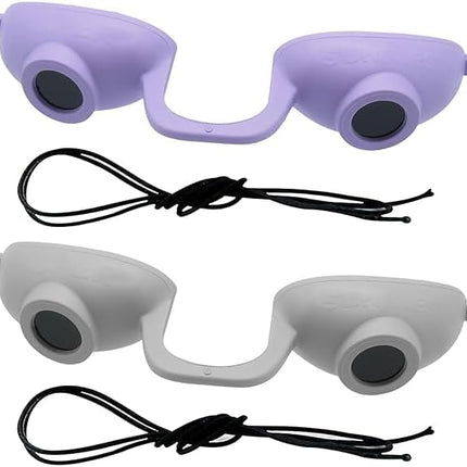 Super Sunnies Flex UV Eye Protection, FDA Compliant Tanning Bed Goggles, Red Light Therapy Glasses, 2 Pack