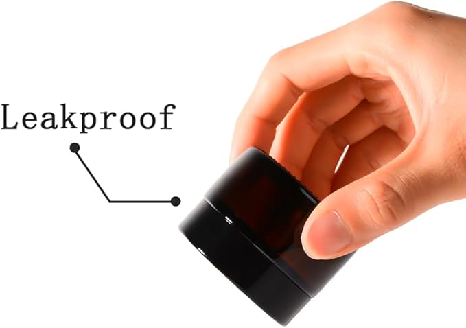 4 pack 1oz Glass Jars Round Empty Cosmetic Containers, Refillable Glass Jars with Lids for Face Creams, Lotions, Powders,Salves Ointments,Potravel Storage