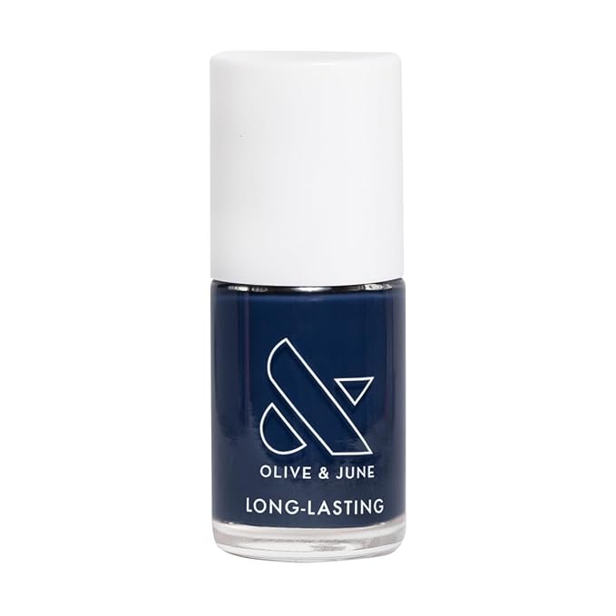 Olive & June Long Lasting Nail Polish | Plump Gel-Like Finish No Lamp Needed | Lasts up to 10 days | Salon-Quality Color at Home | 15-Free Vegan Cruelty-Free, Chip-Resistant Shine | Ack, a shark Navy