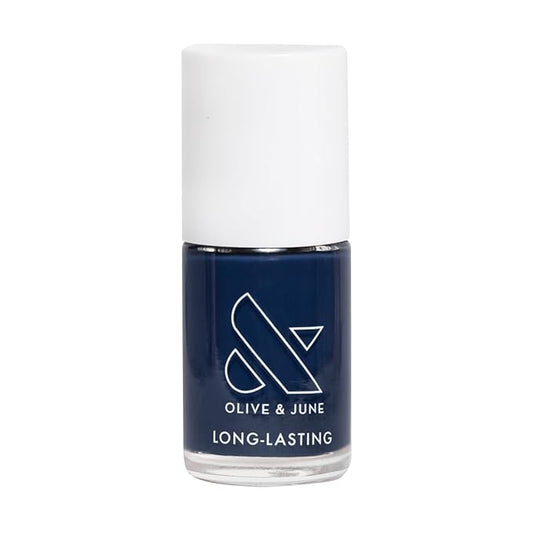 Olive & June Long Lasting Nail Polish | Plump Gel-Like Finish No Lamp Needed | Lasts up to 10 days | Salon-Quality Color at Home | 15-Free Vegan Cruelty-Free, Chip-Resistant Shine | Ack, a shark Navy