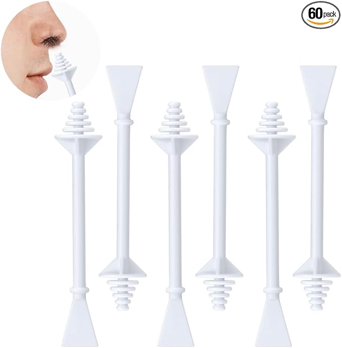 60 Pcs Nose Wax Sticks, Hair Wax Applicator with Disposable Spatulas for Nostril Cleaning, Ear Face Hair Removal for Men Women, Painless