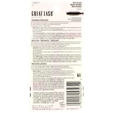 Maybelline Great Lash Mascara, Very Black [101], 0.43 oz (Pack of 4)