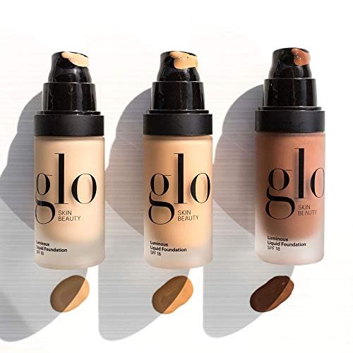 Glo Skin Beauty Luminous Liquid Mineral Foundation Makeup with SPF 18 (Porcelain) - Improves Uneven Skin Tone, Smooths & Corrects Imperfections, Sheer to Medium Coverage, Dewy Finish