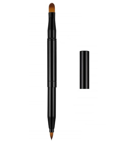 Exquisite Professional Lip Brush Applicators-Retractable Lipstick Brushes- Lipstick Gloss Makeup Brush Tool For Women and Girls (Two-Head-Black)
