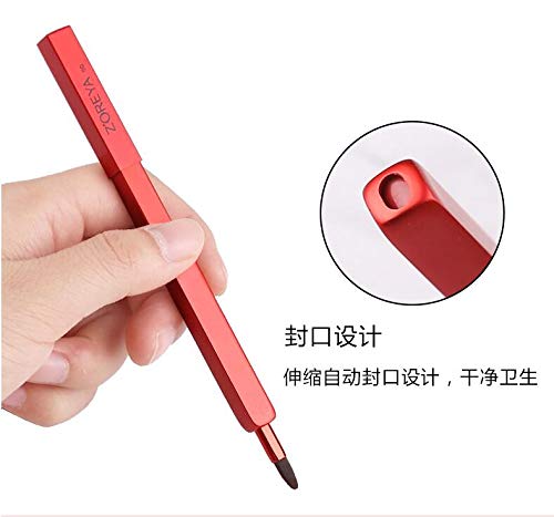 Exquisite Professional Lip Brush Applicators-Retractable Lipstick Brushes- Lipstick Gloss Makeup Brush Tool For Women and Girls (Red)