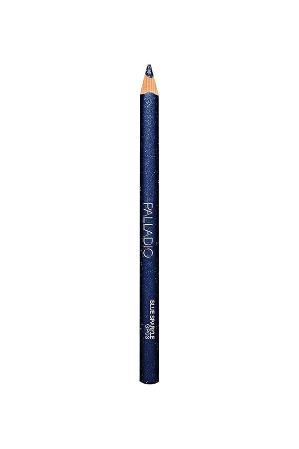 Palladio Glitter Eyeliner Pencil, Longlasting Creamy Cosmetic, Shimmer Eye Liner, Buttery Smooth Tip, Professional Makeup Glittery Pencil, Sharpenable, Blue Sparkle