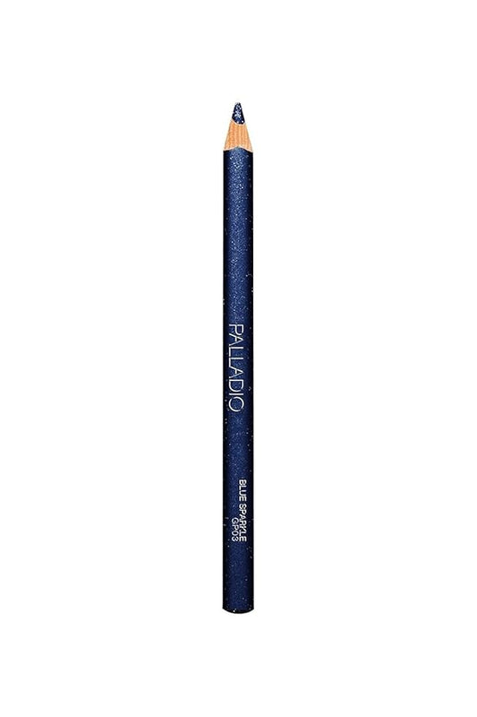 Palladio Glitter Eyeliner Pencil, Longlasting Creamy Cosmetic, Shimmer Eye Liner, Buttery Smooth Tip, Professional Makeup Glittery Pencil, Sharpenable, Blue Sparkle