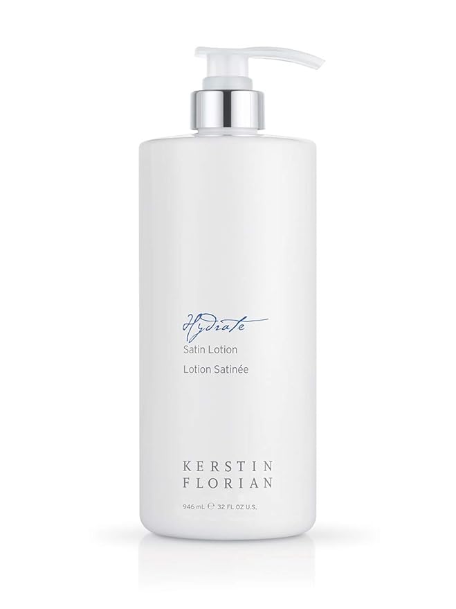 Kerstin Florian Satin Lotion | Lightweight Body Moisturizer with Aloe & Jojoba Oil | Soothes Dry Skin | 32 fl oz