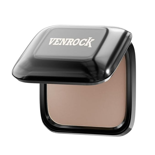 Venrock Soft Velvet Pressed Powder Long-lasting oil control,Natural lightweight finish,Gentle and non-irritating Brightens skin tone Quick touch-ups,Blurs pores,Concealing (02#Wheat, 0.23 oz)