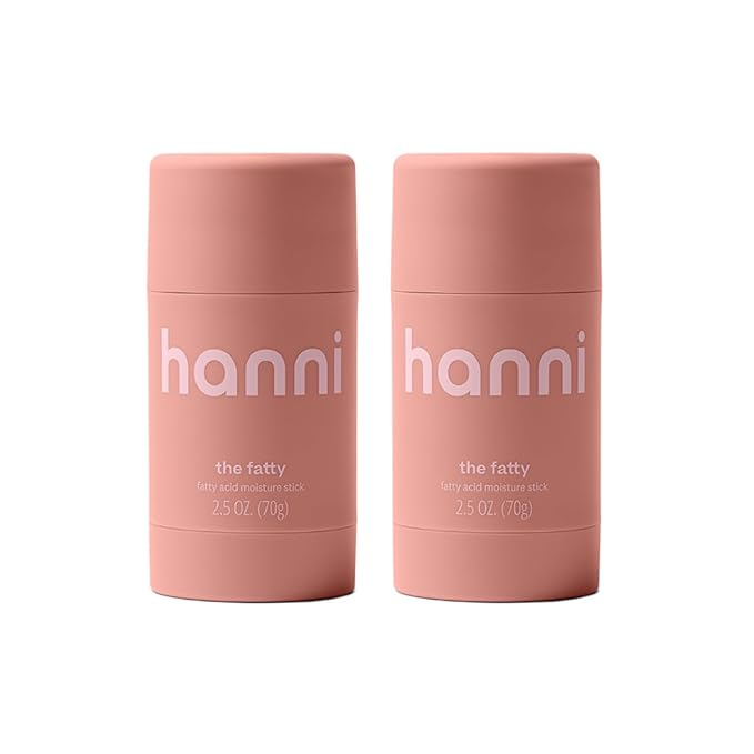 HANNI Fatty Body Moisturizer Stick with Fatty Acids, Travel Size Friendly Solid Lotion for Plumping and Hydration, Fragrance-Free and Safe for Sensitive Skin, 2.5 oz (Pack of 2)