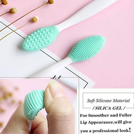 Lip Scrub Brush,Lip Scrubber Exfoliator,Double-Sided Silicone Exfoliating Tool,Gentle Lip Exfoliator Scrubber Brush for Smooth,Soft,Bright,and Healthy Lips(3 PCS)