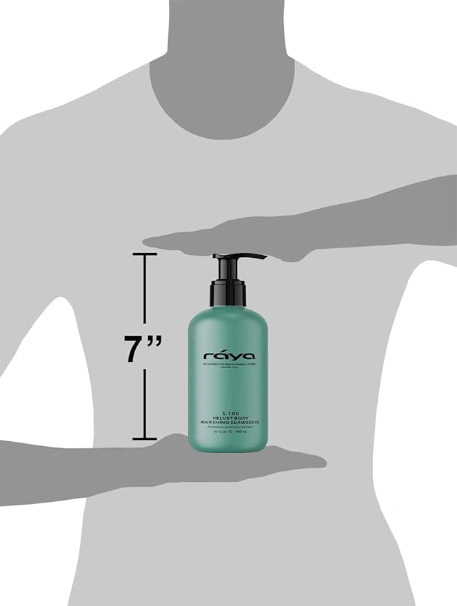 RAYA Velvet Body Nourishing Seaweed Oil 16 oz (S-105) | Hydrating and Nourishing Body Treatment | Made with Natural French Seaweed Oil, Vitamins, and Minerals
